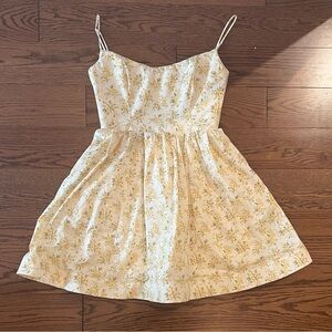 House of CB Yellow Floral Spaghetti Strap Sundress